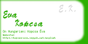 eva kopcsa business card